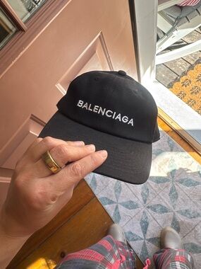 Balenciaga Black Baseball Cap with Interior Label
